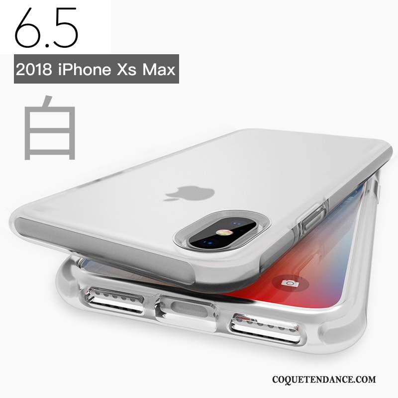 iPhone Xs Max Coque Transparent Silicone Délavé En Daim Étui