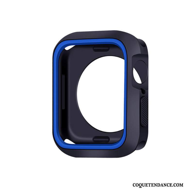 Apple Watch Series 5 Coque Fluide Doux Silicone Protection Bleu