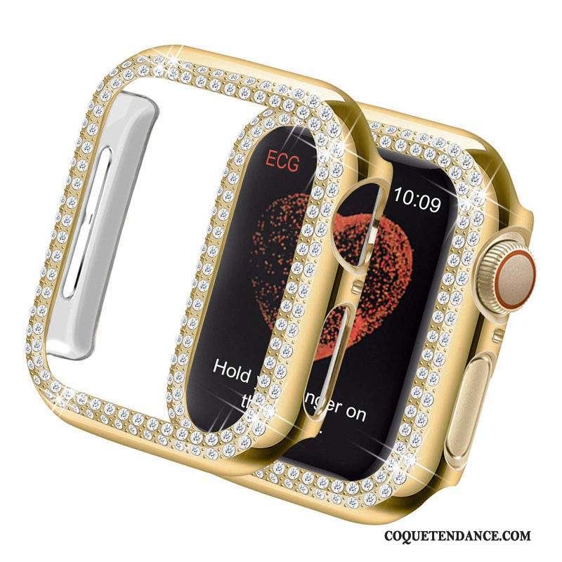 Apple Watch Series 5 Coque Incruster Strass Or Tendance Protection Légères