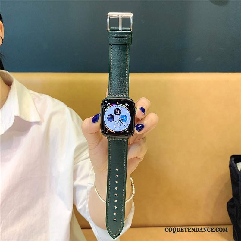 Apple Watch Series 5 Coque Vert Cuir Silicone
