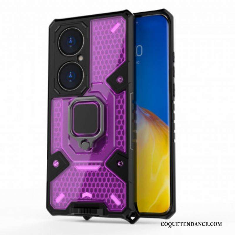 Coque Huawei P50 Pro Hybride Résistante Style Nid d'Abeille