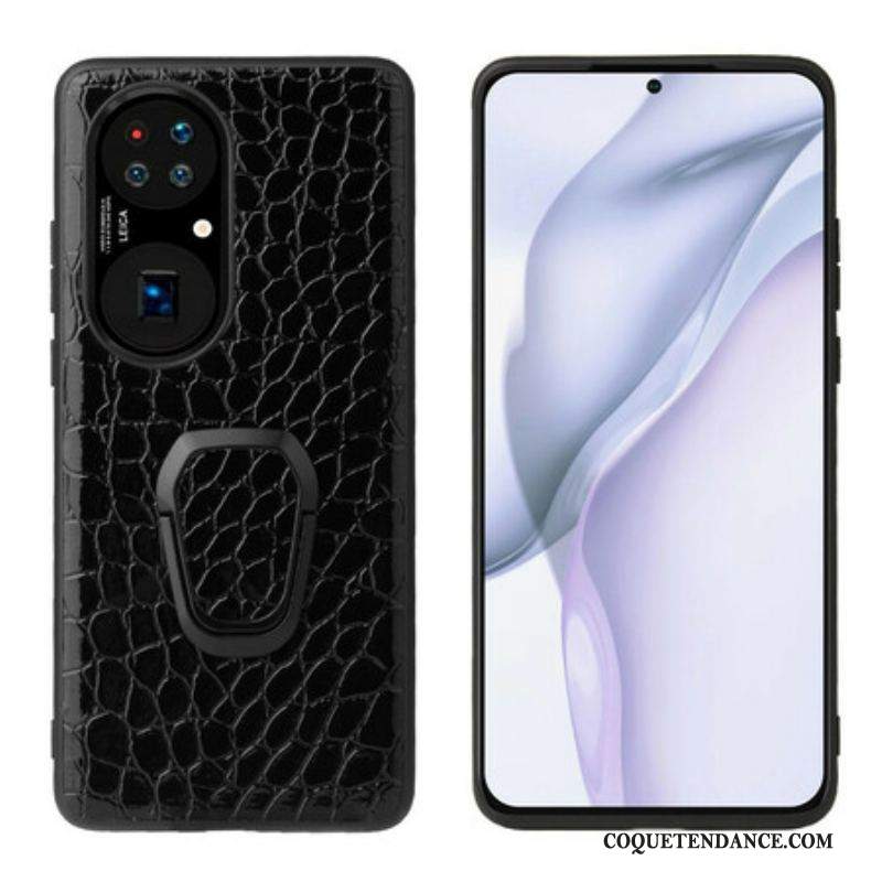 Coque Huawei P50 Pro Style Crocodile Anneau-Support