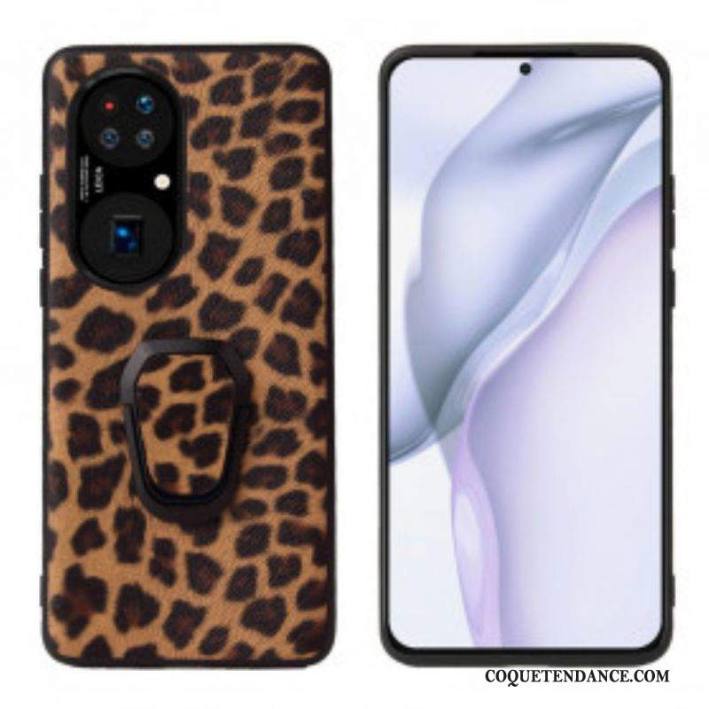 Coque Huawei P50 Style Léopard Anneau-Support