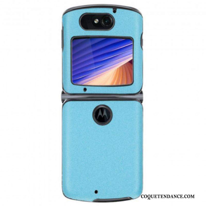 Coque Motorola Razr 5G Simili Cuir Sablé