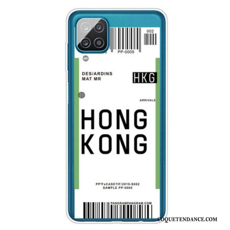 Coque Samsung Galaxy A12 / M12 Boarding Pass to Hong Kong