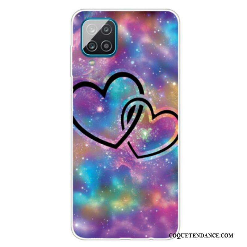 Coque Samsung Galaxy A12 / M12 Coeurs Enchaînés