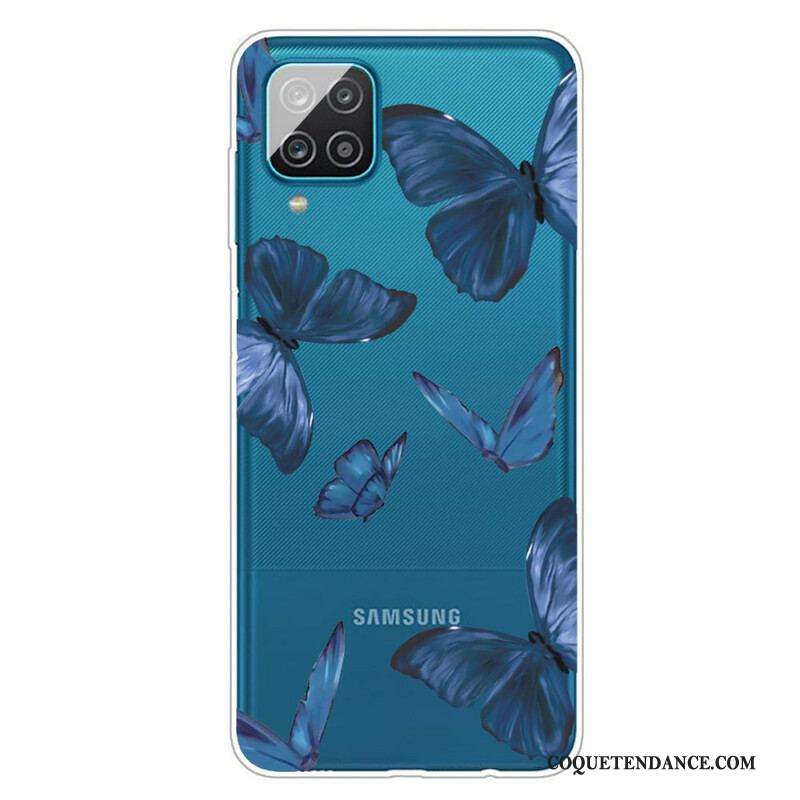 Coque Samsung Galaxy A12 / M12 Papillons Sauvages
