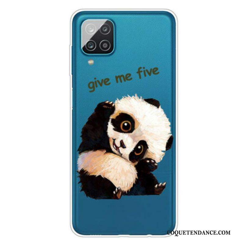 Coque Samsung Galaxy A12 / M12 Transparente Panda Give Me Five