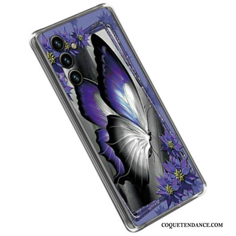 Coque Samsung Galaxy A14 5G / A14 Papillon Violet