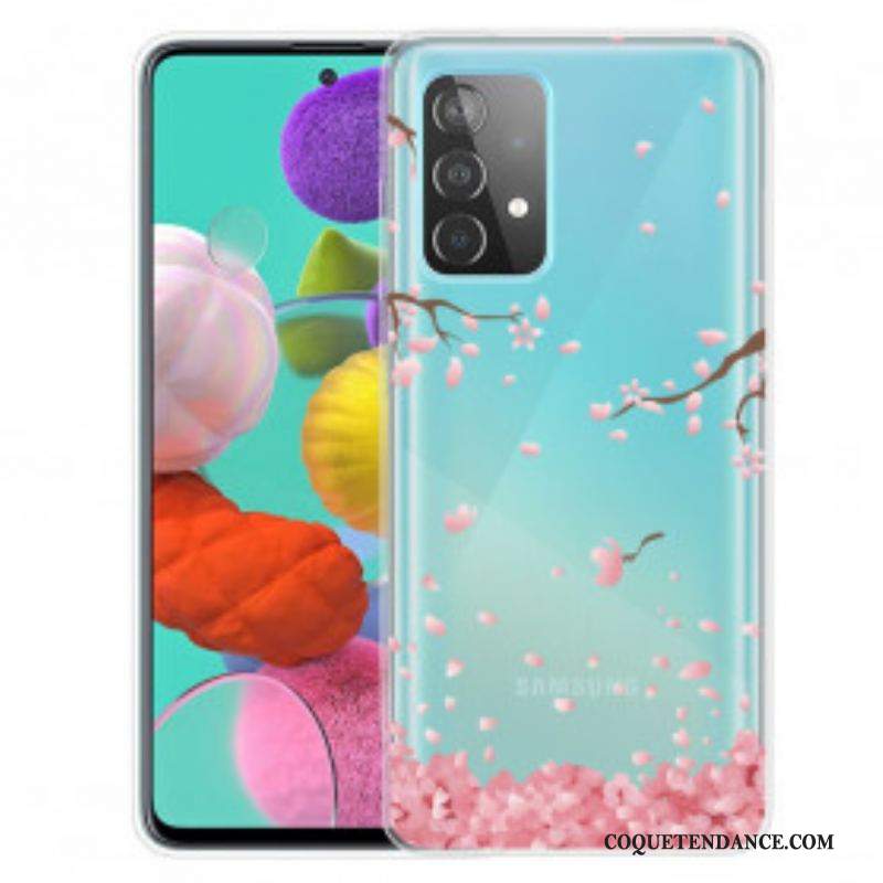 Coque Samsung Galaxy A52 4G / A52 5G / A52s 5G Branches à Fleurs