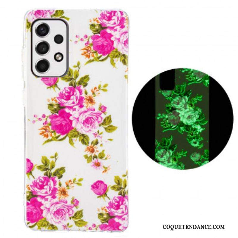 Coque Samsung Galaxy A53 5G Fleurs Liberty Fluorescente