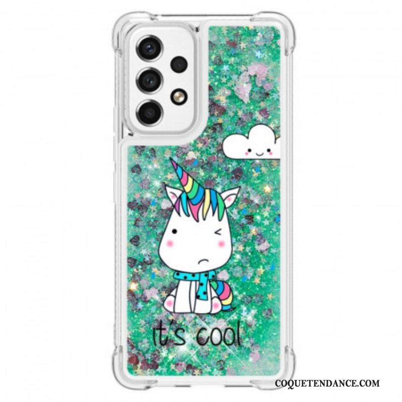 Coque Samsung Galaxy A53 5G Licorne Paillettes