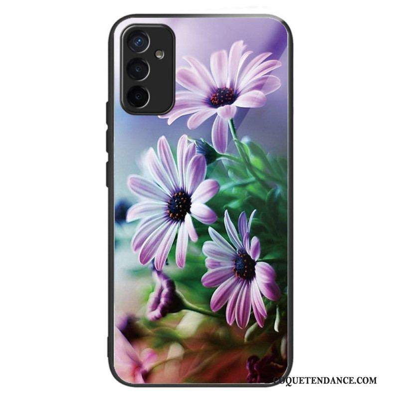 Coque Samsung Galaxy M13 Verre Trempé Fleurs