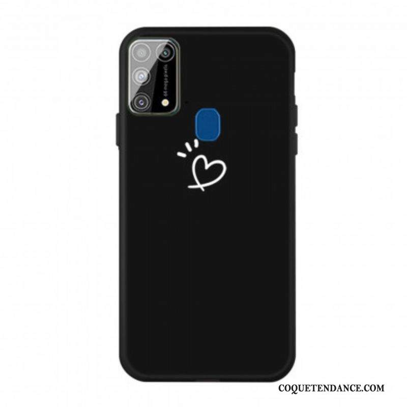 Coque Samsung Galaxy M31 Silicone Coeur Battant