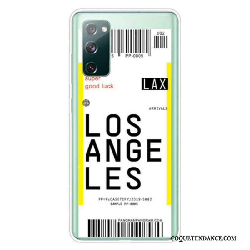 Coque Samsung Galaxy S20 FE Boarding Pass to Los Angeles