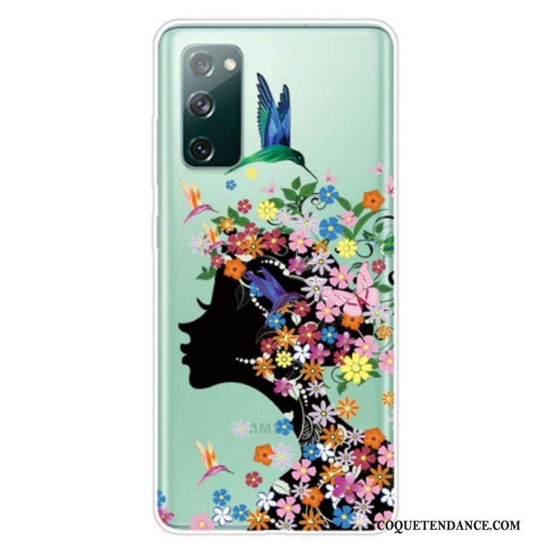 Coque Samsung Galaxy S20 FE Jolie Tête Fleurie