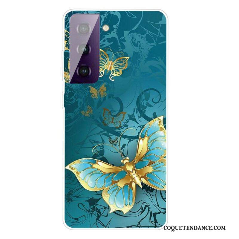 Coque Samsung Galaxy S21 FE Flexible Papillons