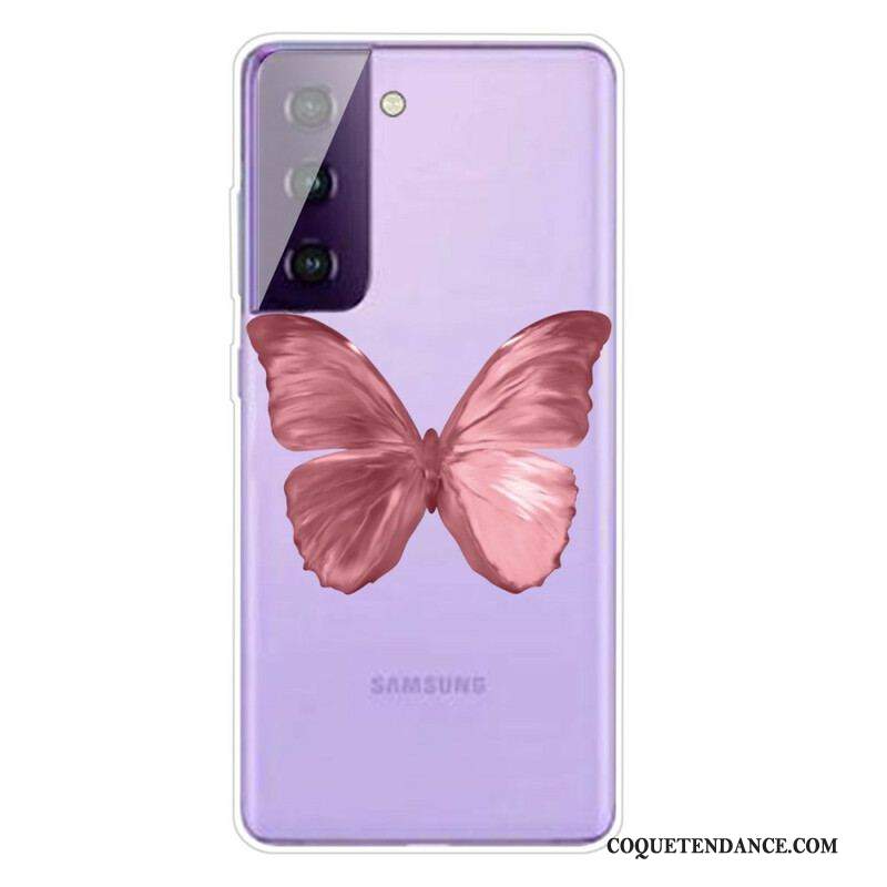 Coque Samsung Galaxy S21 FE Papillons Sauvages