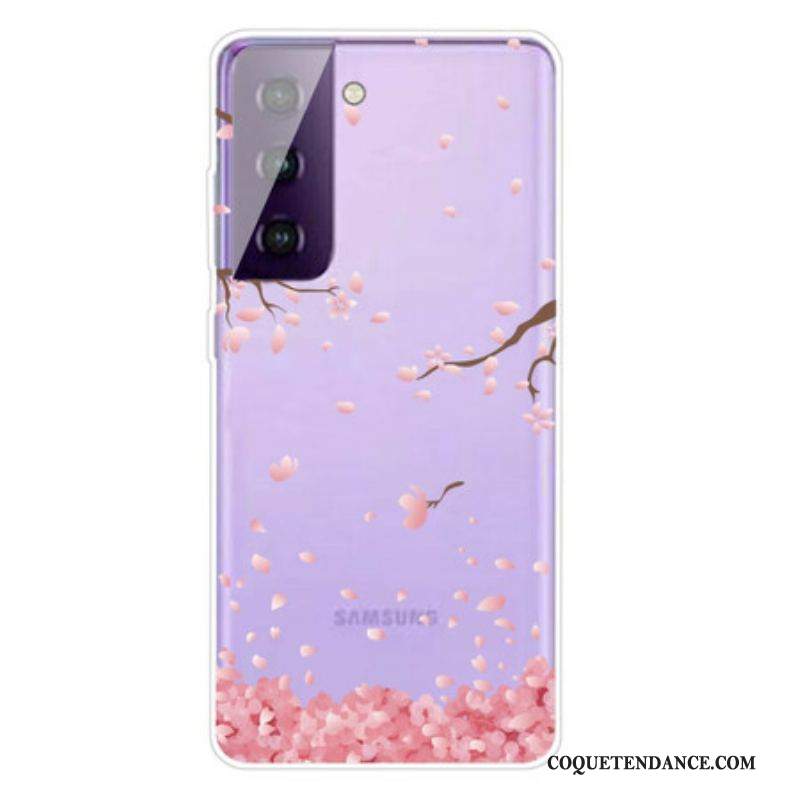 Coque Samsung Galaxy S21 Plus 5G Branches à Fleurs