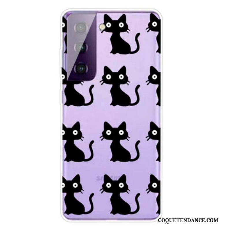 Coque Samsung Galaxy S21 Plus 5G Multiples Chats Noirs