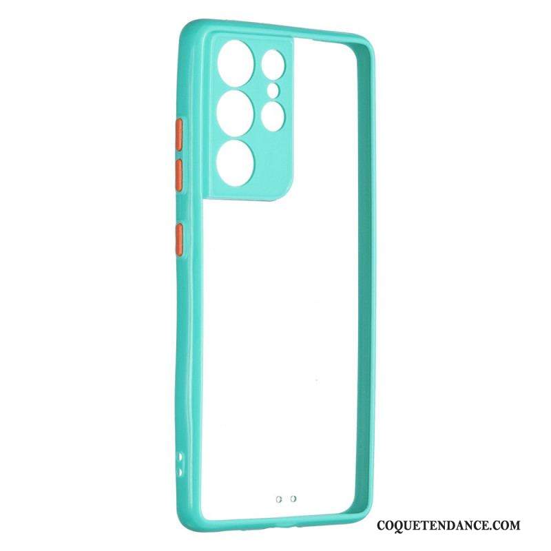 Coque Samsung Galaxy S21 Ultra 5G Transparente Contour Coloré