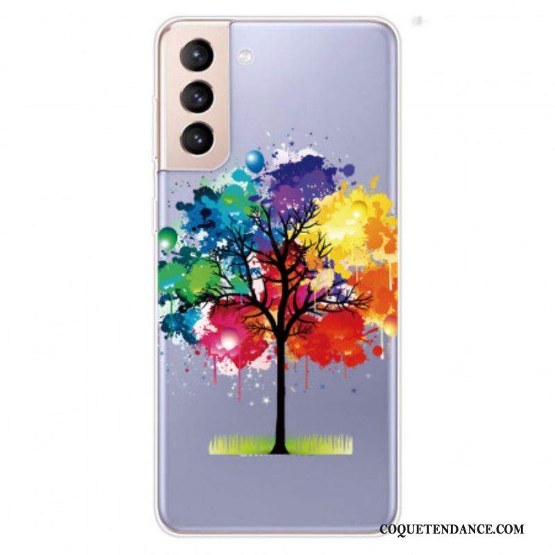 Coque Samsung Galaxy S22 5G Transparente Arbre Aquarelle