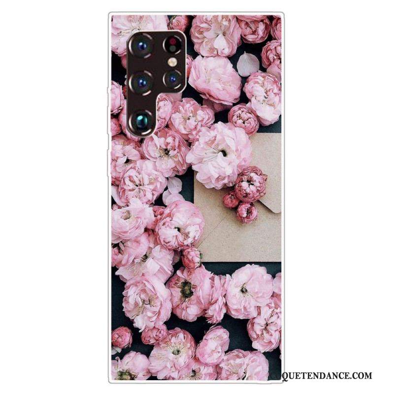 Coque Samsung Galaxy S22 Ultra 5G Fleurs Roses