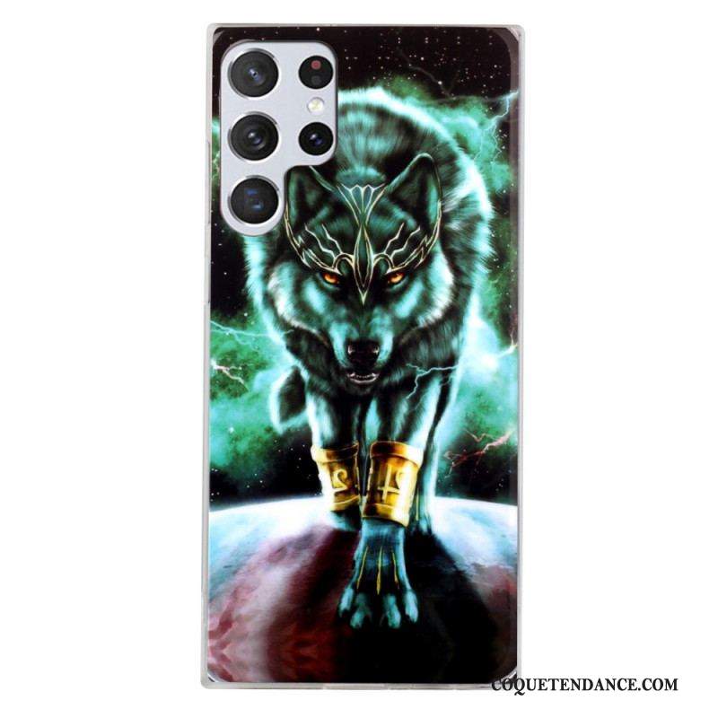 Coque Samsung Galaxy S22 Ultra 5G Loup Fluorescente