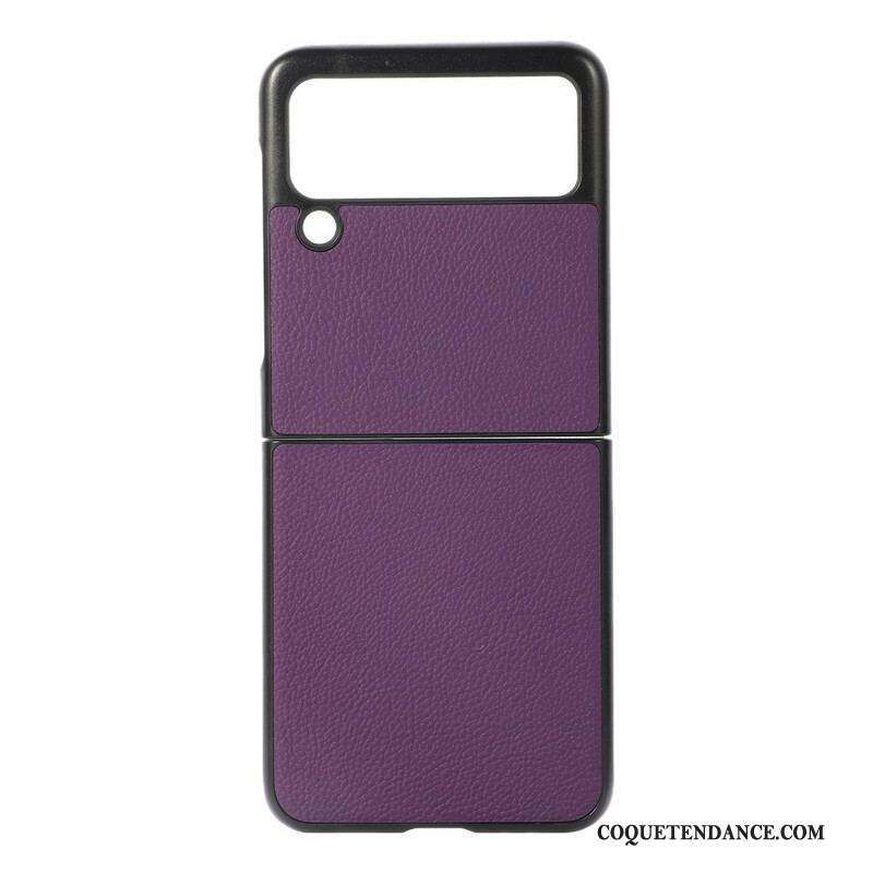 Coque Samsung Galaxy Z Flip 3 5G Véritable Cuir Litchi