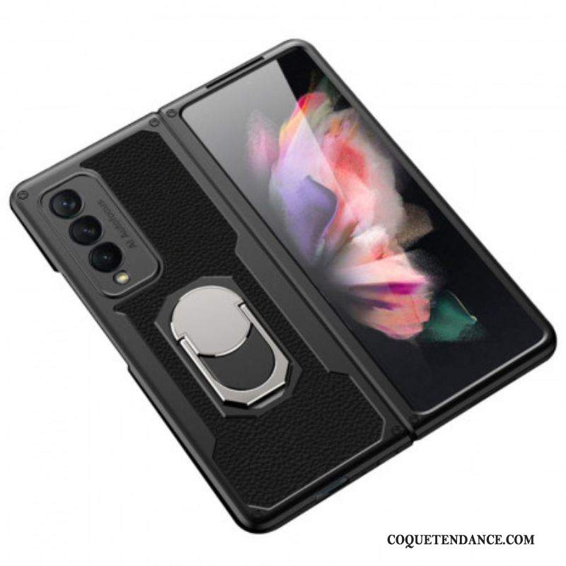 Coque Samsung Galaxy Z Fold 3 5G Cuir Litchi Anneau-Support GKK