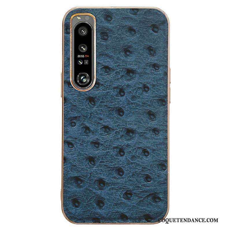 Coque Sony Xperia 1 IV Véritable Cuir Style Autruche