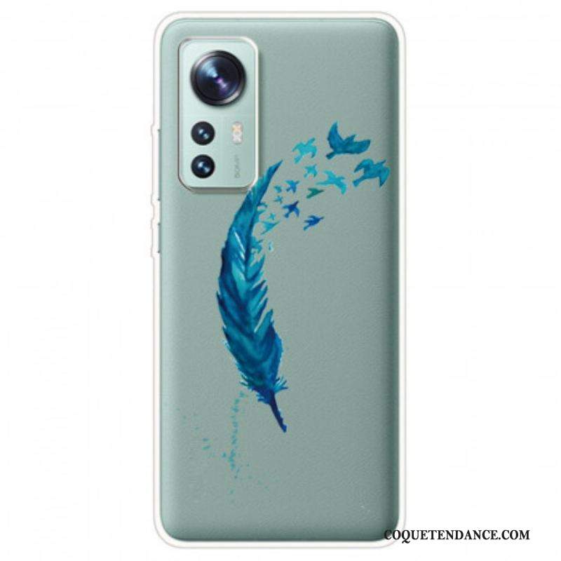 Coque  Xiaomi 12 / 12X  Belle Plume Bleue