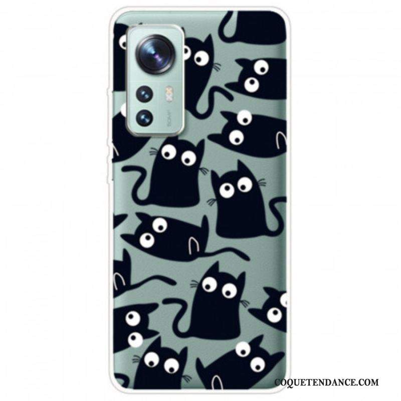 Coque  Xiaomi 12 / 12X  Multiples Chats Noirs