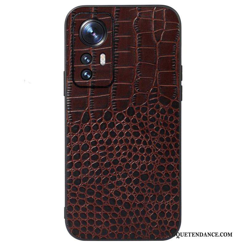 Coque  Xiaomi 12 / 12X  Véritable Cuir Texture Crocodile