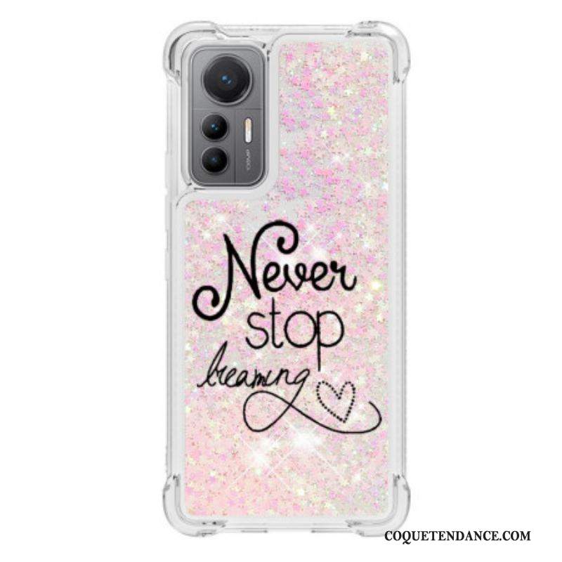 Coque Xiaomi 12 Lite Paillettes Never Stop Dreaming