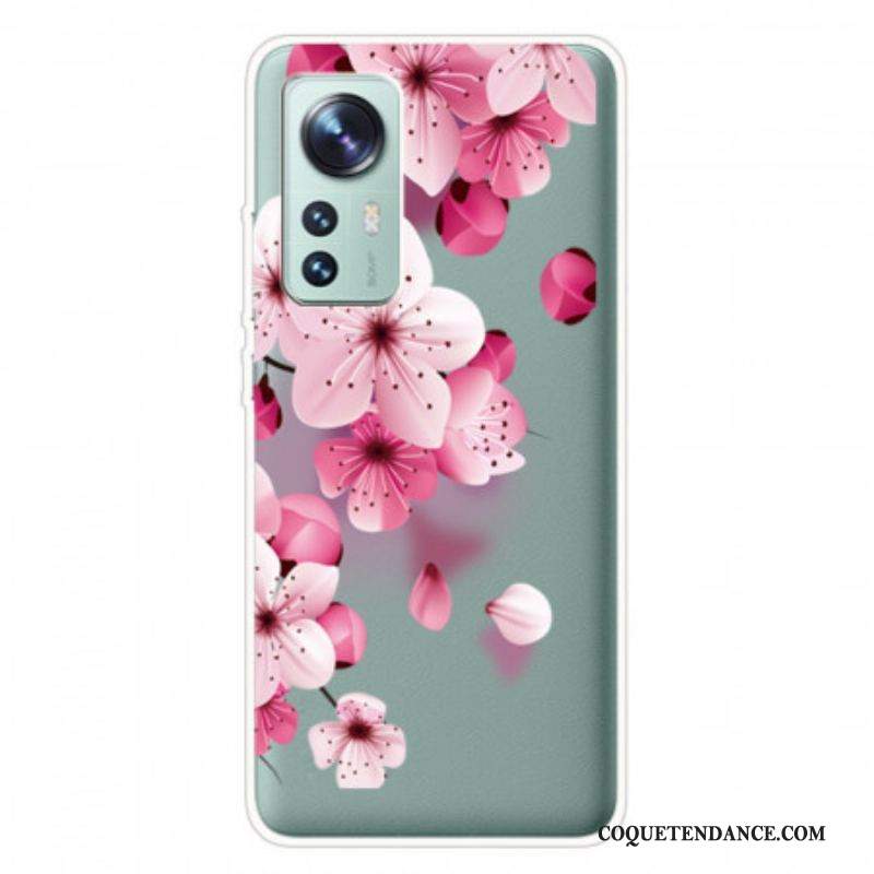 Coque Xiaomi 12 Pro Silicone Fleurs Roses