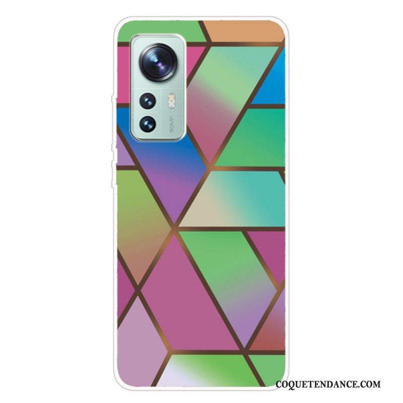 Coque Xiaomi 12 Pro Silicone Marbre Géométrie