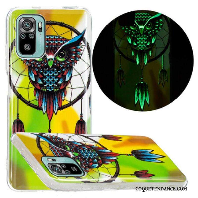 Coque Xiaomi Redmi Note 10/10S/Poco M5s Attrape Rêves Hibou Fluorescente