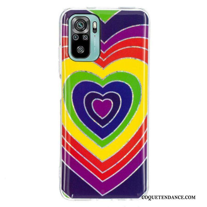 Coque Xiaomi Redmi Note 10/10S/Poco M5s Coeur Psychédélique