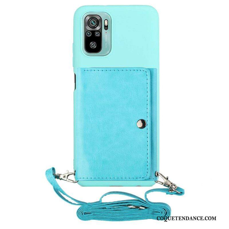 Coque Xiaomi Redmi Note 10/10S/Poco M5s à Bandoulière Porte-cartes