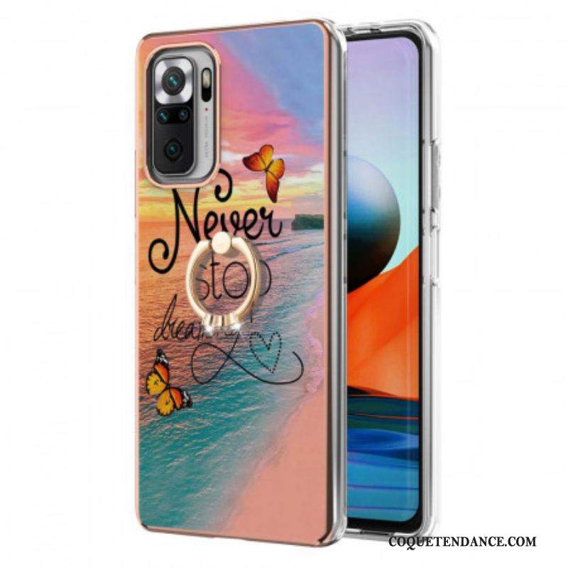 Coque Xiaomi Redmi Note 10 Pro Anneau-Support Never Stop Dreaming