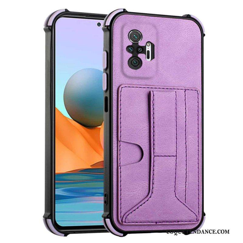 Coque Xiaomi Redmi Note 10 Pro Effet Cuir Avec Porte Cartes et Sangle