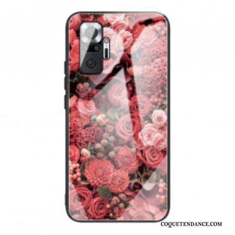 Coque Xiaomi Redmi Note 10 Pro Verre trempé Fleurs Roses