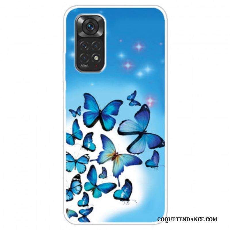 Coque Xiaomi Redmi Note 11 / 11s Papillons Bleus