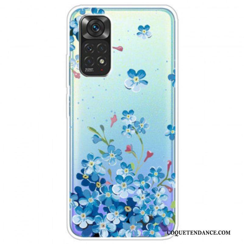 Coque Xiaomi Redmi Note 11 Pro /  Note 11 Pro 5G Bouquet de Fleurs Bleues