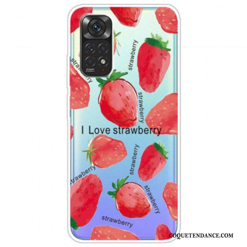 Coque Xiaomi Redmi Note 11 Pro /  Note 11 Pro 5G Fraises / i Love Strawberry