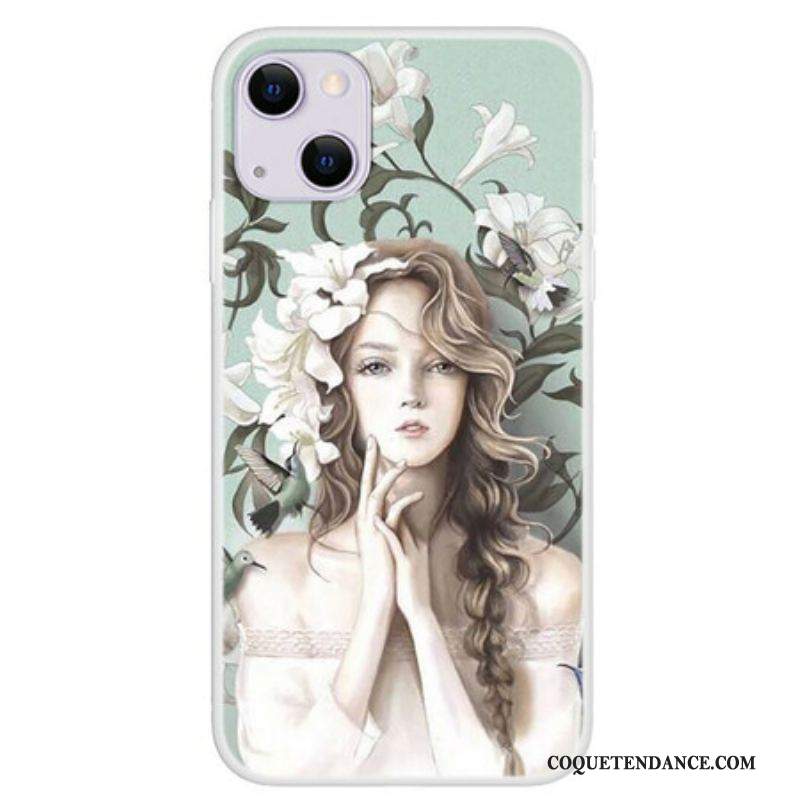 Coque iPhone 13 Mini La Femme à Fleurs