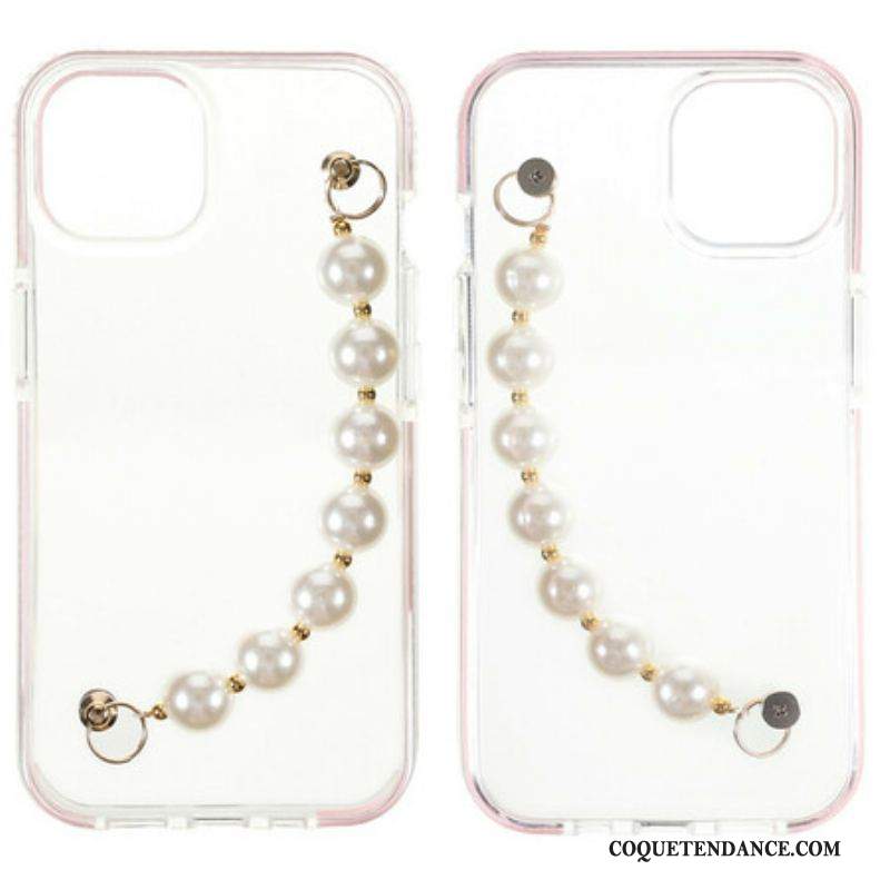 Coque iPhone 13 Mini Silicone Bracelet Perles