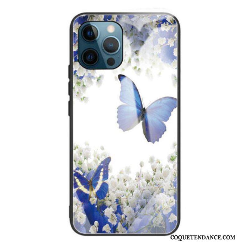 Coque iPhone 13 Pro Verre Trempé Papillons Design