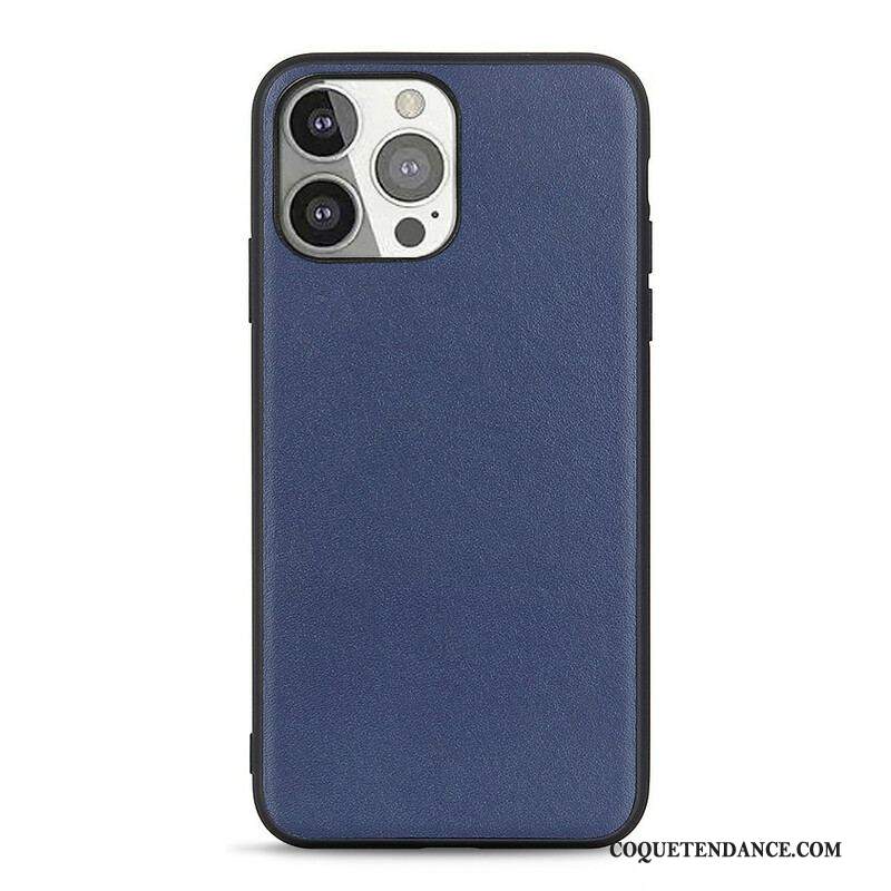 Coque iPhone 13 Pro Véritable Cuir Litchi